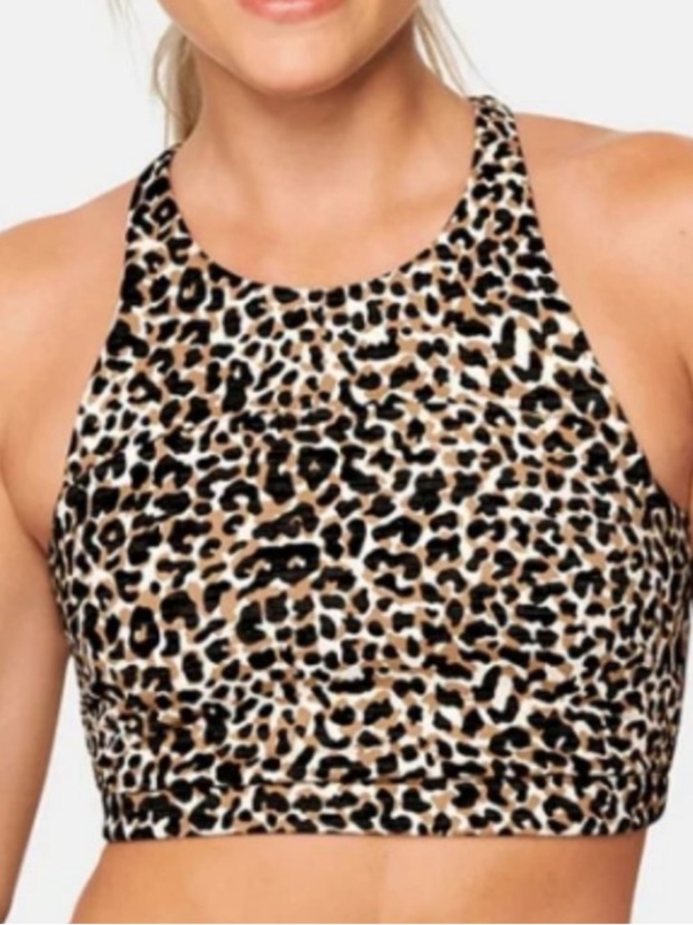 Outdoor Voices Move Free Leopard Print Sports Bra Women's Size XL - Picture 2 of 11